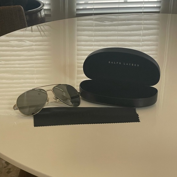 Ralph Lauren Accessories - Ralph Lauren Eyewear Mirrored Aviator Sunglasses EUC white/silver